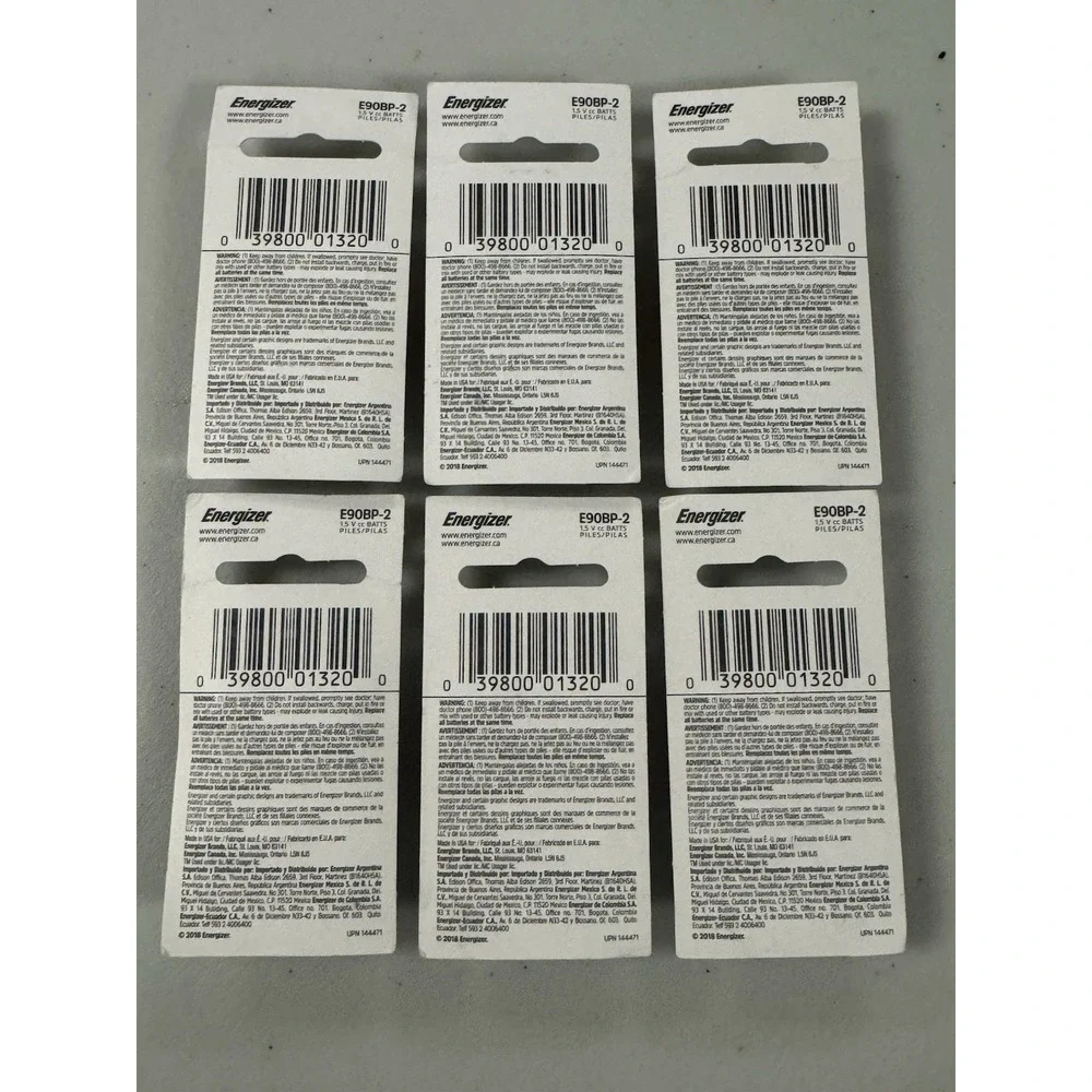 6 Pks of 2 (12) Energizer Batteries N2 E90Bp2